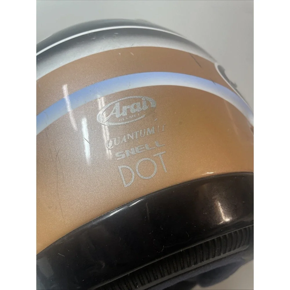Arai Quantum Helmet Medium 57-58cm Brown, Black, White Made in Japan DOT Snell